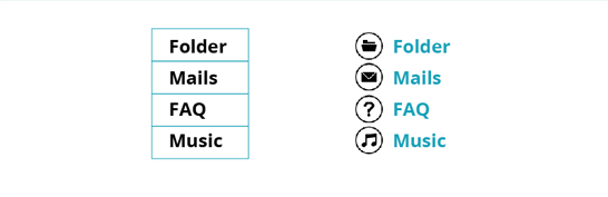 Visual cues like icons help people understand interface elements quicker Visual cues like icons help people understand interface elements quicker