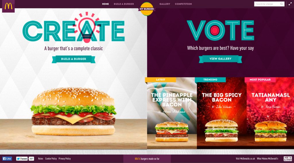 Site myburger.mcdonalds.co.uk first page Site myburger.mcdonalds.co.uk first page