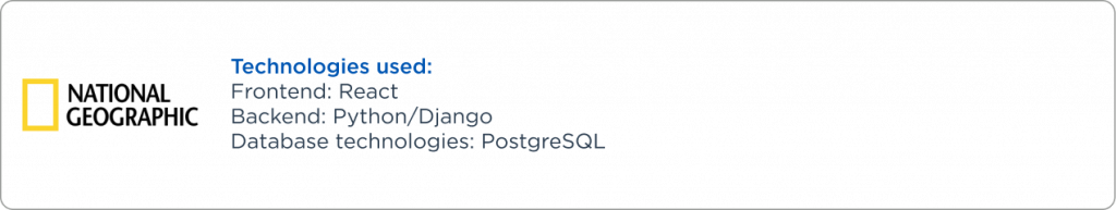 National Geographic companie that use python/django National Geographic companie that use python/django