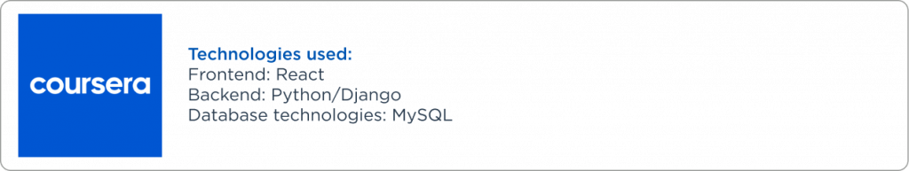 Coursera companie that use python/django Coursera companie that use python/django