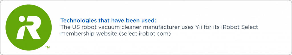 iRobot companie that use the Yii framework iRobot companie that use the Yii framework